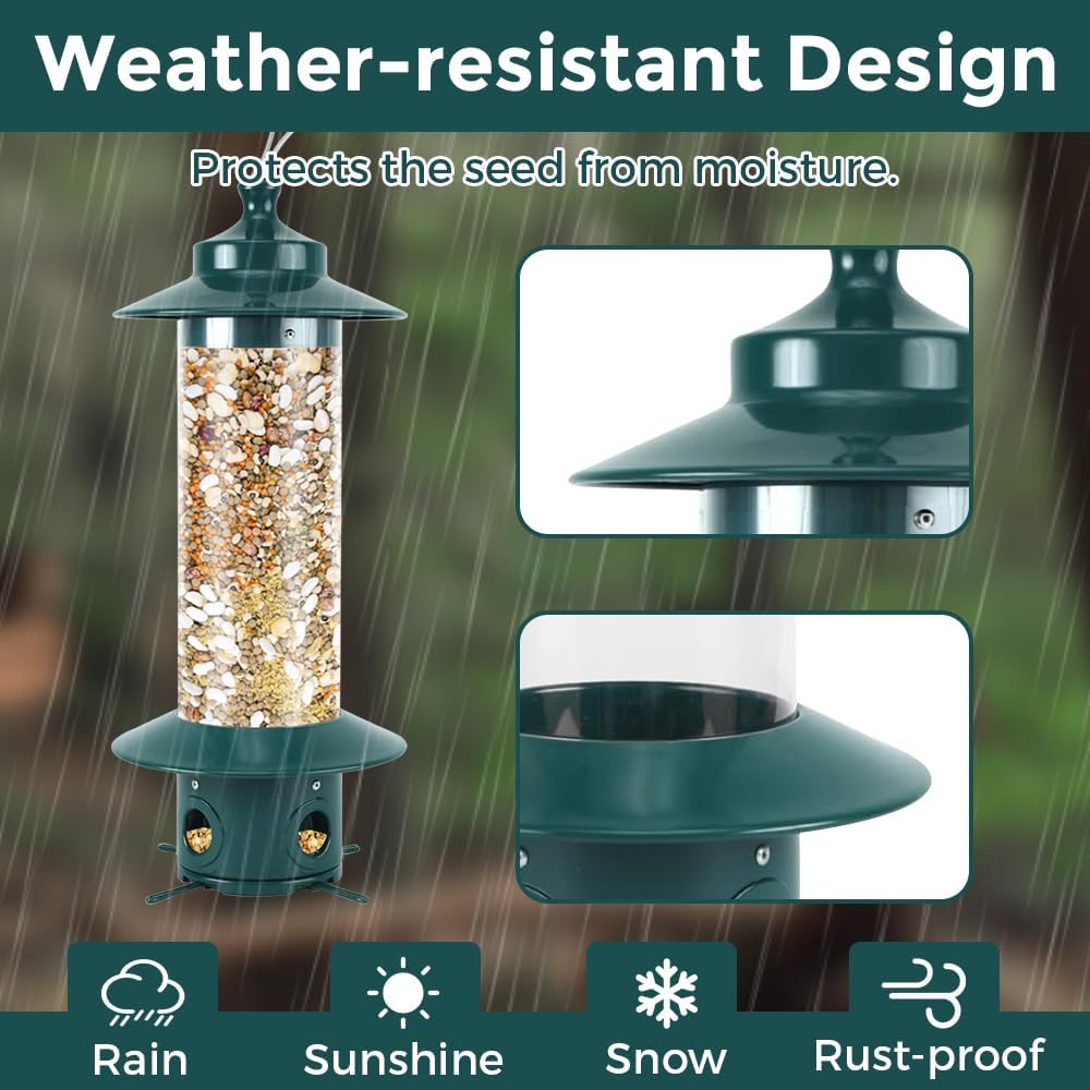 Robuster hängender Vogelfutterspender mit eichhörnchensicherem Design
