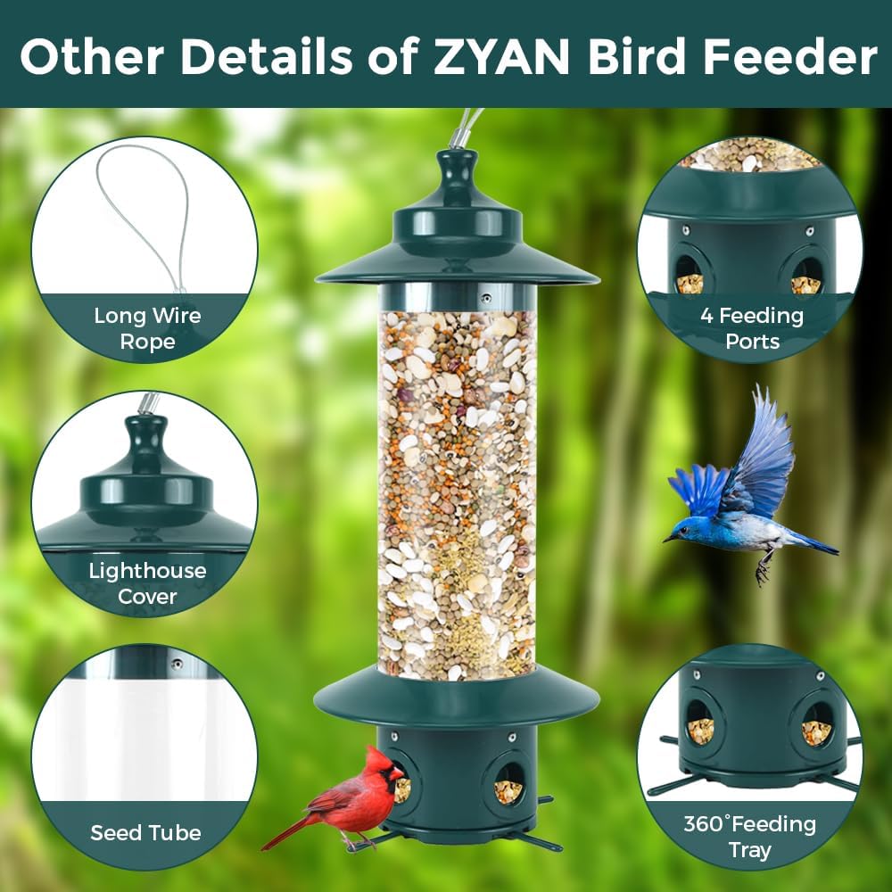 Robuster hängender Vogelfutterspender mit eichhörnchensicherem Design