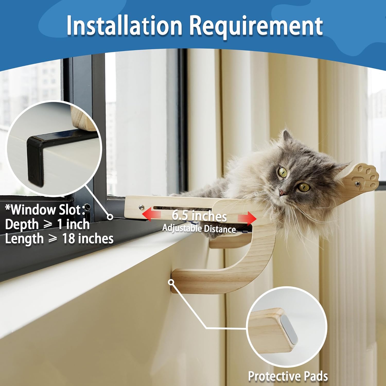 Verstellbare Hängematte für Katzenfenster