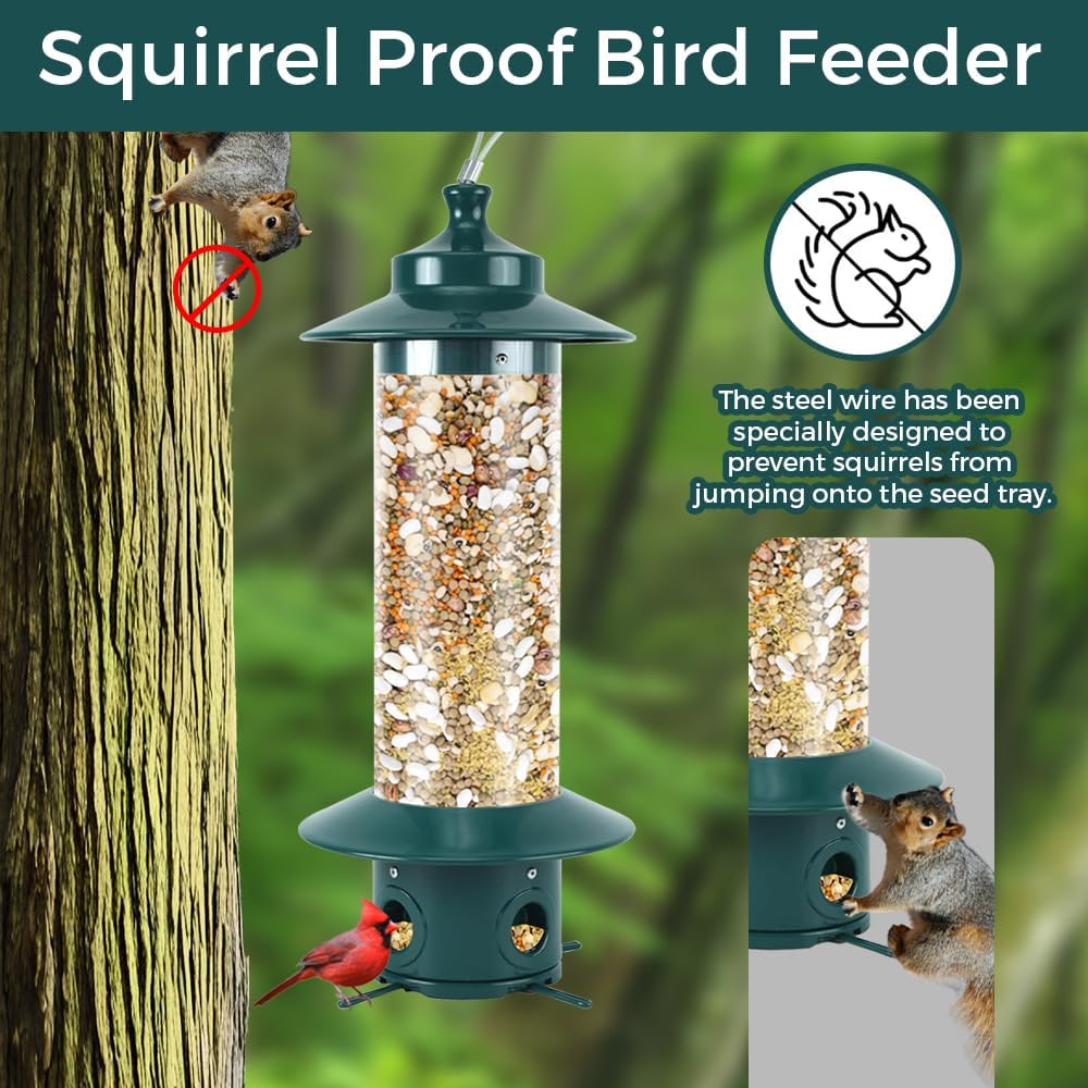 Robuster hängender Vogelfutterspender mit eichhörnchensicherem Design