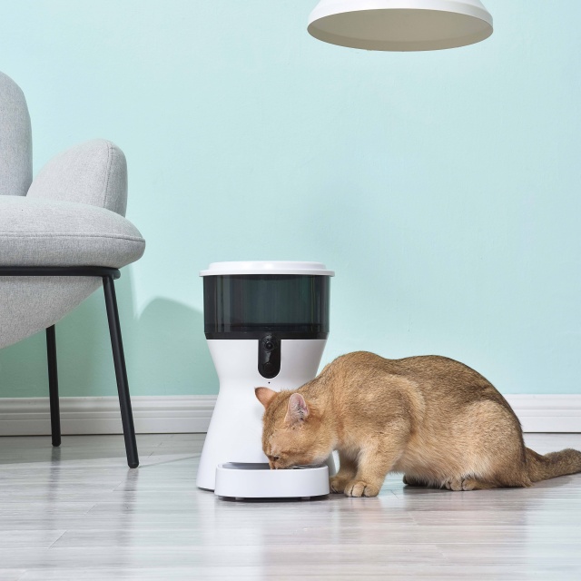 Wehao Haustiere 4L Automatischer Haustiernahrungsspender mit Kamera