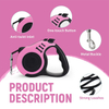 Wehao Retractable Dog -Leine Leine Nylon Seil bequemer Griff