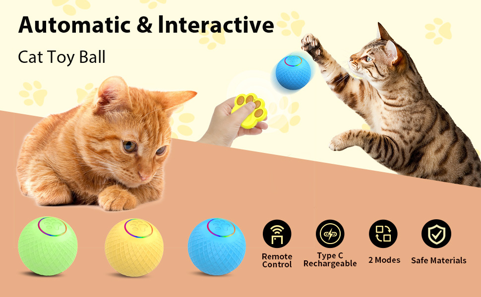 Automatischer und interaktiver Katzenspielzeugball