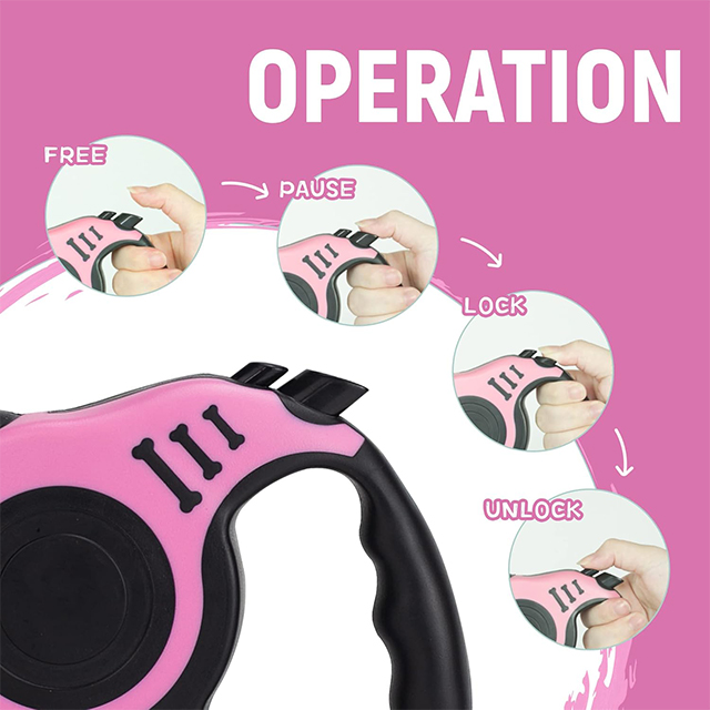 Wehao Retractable Dog -Leine Leine Nylon Seil bequemer Griff